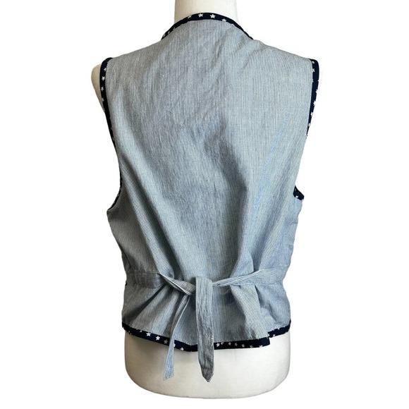 Casey & Max Vest Women’s sz. Large Patriotic Stars Red Blue White Stripes - Picture 4 of 7